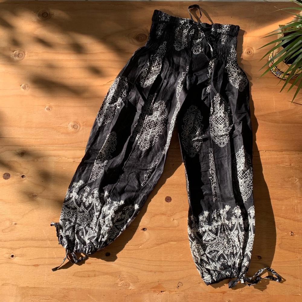 SANCHI Cotton Patterned Casual Pants